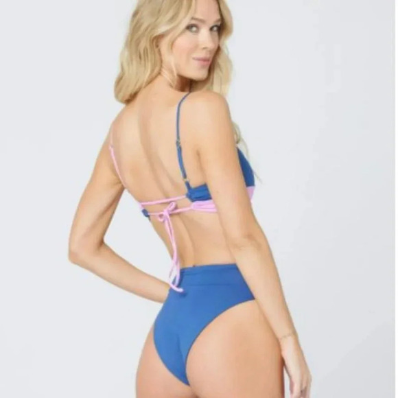 L*Space Ringo Twist Colorblock Bikini Top & Nancy Lee Bottoms, indigo-rosebud - Picture 11 of 16